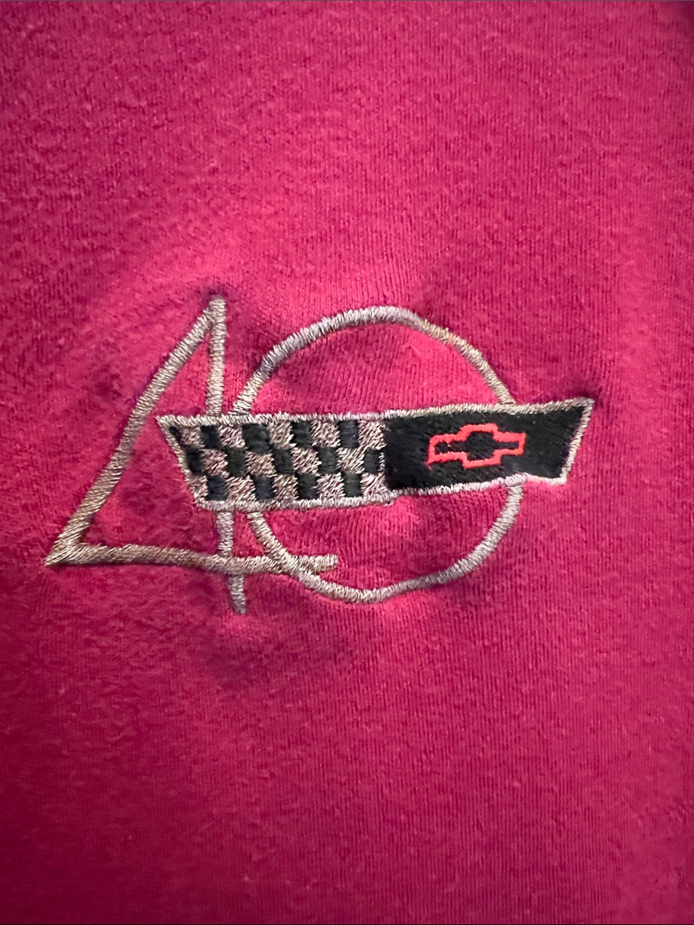 Vintage Chevrolet Corvette 40th Anniversary Men's Red Polo Shirt with Pocket